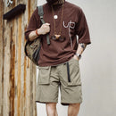 Lightweight Solid Shorts Quick Drying Pants Anti Wrinkle Large Pockets Casual Pants for Men's Summer