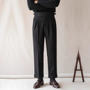 Spring Pants For Mens Breathable Waffle Trousers Stylish Men Lace-up High Waist Pants