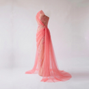 Elegant Pink One Shoulder Evening Gown Dresses Appliques Straight Tulle Draped Floor-Length