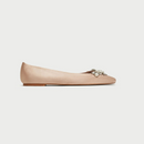Pink Ballet Flats Shoes Diamond Silk Square Toe Ballet Single Shoes Women's Bridesmaid