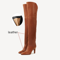 Autumn and Winter genuine Leather knee Highpoint Oversized sleeve Women's Long boots