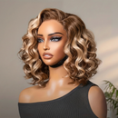 Mannequin head with a styled wig on a neutral background, Obroi