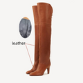 Autumn and Winter genuine Leather knee Highpoint Oversized sleeve Women's Long boots