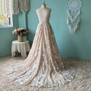 Champagne Bohemia Wedding Dress Lace Halter Backless Sexy Open Back Boho Bridal Gowns