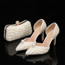 Full Pearl High Heel Sandals Women's Fine Heels Wedding Dress Bridal Party Summer Women Shoes