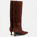 Autumn/Winter Square Heels Leather Suede Knee Boots Versatile Women's Boots