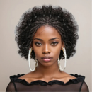 13x4 Lace Frontal Human Hair With Pre Made Cornrow Braided Kinky Curly Wig With Baby Hair Wig for Woman