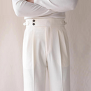 Spring Pants For Mens Breathable Waffle Trousers Stylish Men Lace-up High Waist Pants