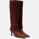 Autumn/Winter Square Heels Leather Suede Knee Boots Versatile Women's Boots