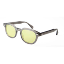 Crystal Gray Acetate Sunglasses Green Tinted Sun Glasses For Men Women Retro Round  UV400