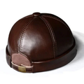 Spring/Winter Women Genuine Leather Retro Beanie Hats Male Casual Caps