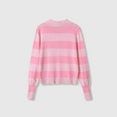 Women's Striped Lapel Collar Knit Cardigan Single Breasted Bubble Causal Autumn Outerwear