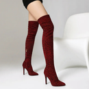 Women's Boots Pointed Toe Slimming Warm High-heeled Women's Over-the-knee Boots
