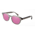Crystal Gray Acetate Sunglasses Green Tinted Sun Glasses For Men Women Retro Round  UV400