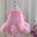 Baby Summer Girls Boutique Sequined Wing Mesh  Dress Princess Kids Party Dresses 3-7 T