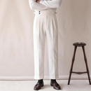 Spring Pants For Mens Breathable Waffle Trousers Stylish Men Lace-up High Waist Pants