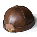 Spring/Winter Women Genuine Leather Retro Beanie Hats Male Casual Caps