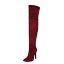 Women's Boots Pointed Toe Slimming Warm High-heeled Women's Over-the-knee Boots