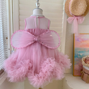 Baby Summer Girls Boutique Sequined Wing Mesh  Dress Princess Kids Party Dresses 3-7 T