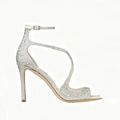 Women's Shiny Rhinestone Slim Heel Sandals – Glamorous Party & Wedding Shoes