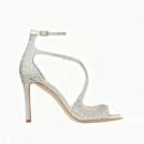 Women's Shiny Rhinestone Slim Heel Sandals – Glamorous Party & Wedding Shoes