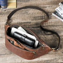 Men Waist Bag Genuine Leather Waist Pack Belt Bag Travel Fanny Pack Casual Crossbody Chest Bags Handbag