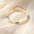 Natural Stone Beads Chain Necklace Bracelet for Women Stainless Steel Handmade Collar Necklace Stylish Jewelry Set
