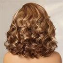 Curly brown hairpiece on a neutral background, Obroi