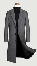 Autumn and Winter Boutique Woolen Classic Thick Warm Men's Extra Long Wool Trench Coat Male Jacket