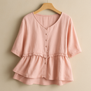 Women Shirts Linen Female Blouses Summer Elegant Lady Shirts