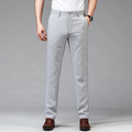 Summer Thin Men's Casual Pants Imitation Linen Fabric Breathable Business Straight Trousers