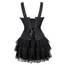 Black Corset Dress Gothic Skirts Corset Bustier With Straps Suspenders Zip Costume Party