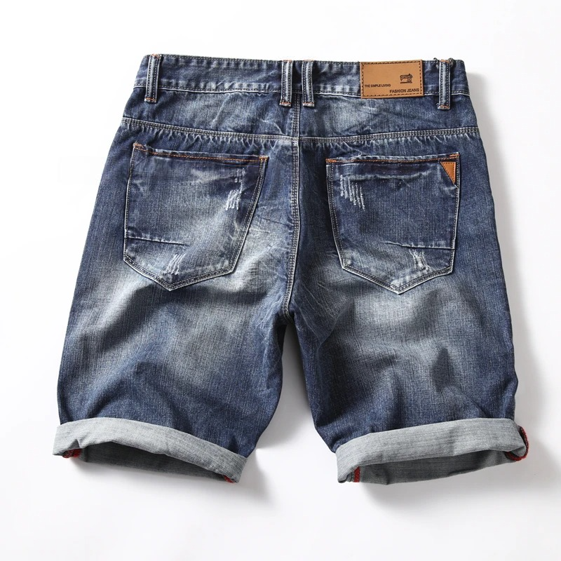 Summer Men Classic Denim Shorts Jeans Simple Youth Loose Casual Shorts
