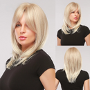 Dark Brown Wig Long Wave Wigs for Women Hair Wig With Bangs Heat Resistant Party Daily Natural Use