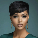 Wear and Go Short Pixie Cut Straight Bob Human Hair Wig With Bangs For Women