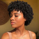 Natural Black Short Pixie Cut Afro Kinky Curly Bob Hair Wigs For Women