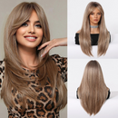 Natural Layered Hair Wigs For Women Wigs Long Straight Hair With Bangs