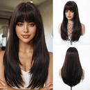 Natural Layered Hair Wigs For Women Wigs Long Straight Hair With Bangs