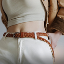 Braided Belt for Women Leather Belt Simple Accessory Belts with 3 Strands of Weaving Craftsmanship