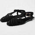 Hand-woven Sandals Women Hollow Toe Flat Casual Sandals  Summer Beach Vacation Sandals
