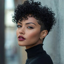Natural Black Short Pixie Cut Afro Kinky Curly Bob Wigs For Women