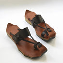 Genuine Leather pure handmade Zen Art retro Slipper Women Slipper