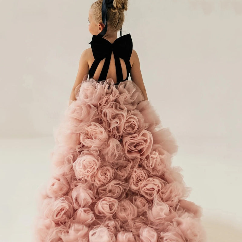 Luxury Ball Flower Girl Dresses Gown Wedding Party Dress Flowers Floor Length Princess Birthday Dress