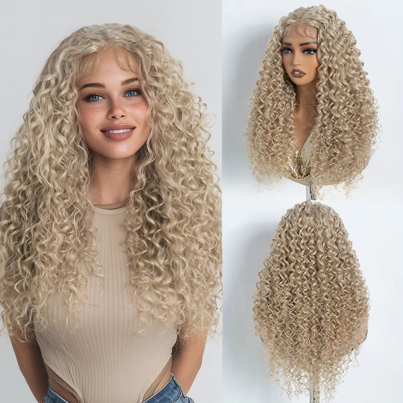 Lace Front Wigs For Women 30 Inch Curly Lace Wig With Baby Hair Blonde Ginger Cosplay Wigs