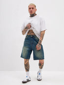 Bermuda Pants Men Wash Denim Shorts Casual Summer Men Streetwear