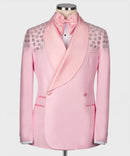 Tuxedos Slim Fit Shawl Lapel Male Prom Blazers 2 Pieces Sets