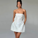 Elegant Mini Wedding Dresses Strapless Short Wedding Gowns Boho Beach Bridal Ball Prom Dress White Customized