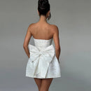 Elegant Mini Wedding Dresses Strapless Short Wedding Gowns Boho Beach Bridal Ball Prom Dress White Customized