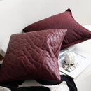 Retro Bordeaux Throw Pillow Cushion Cover Faux Leather Hide Quilted Modern Luxury Art Pillowcase For Couch Sofa