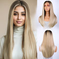 Lace Front Wig Straight Baby Hair Lace Bob Wigs Synthetic Lace Wig 22 Inch blonde Wig For Women Wig